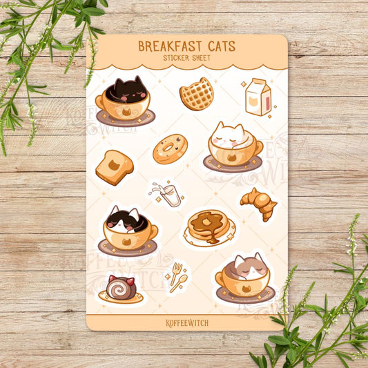 Breakfast Cats Sticker Sheet