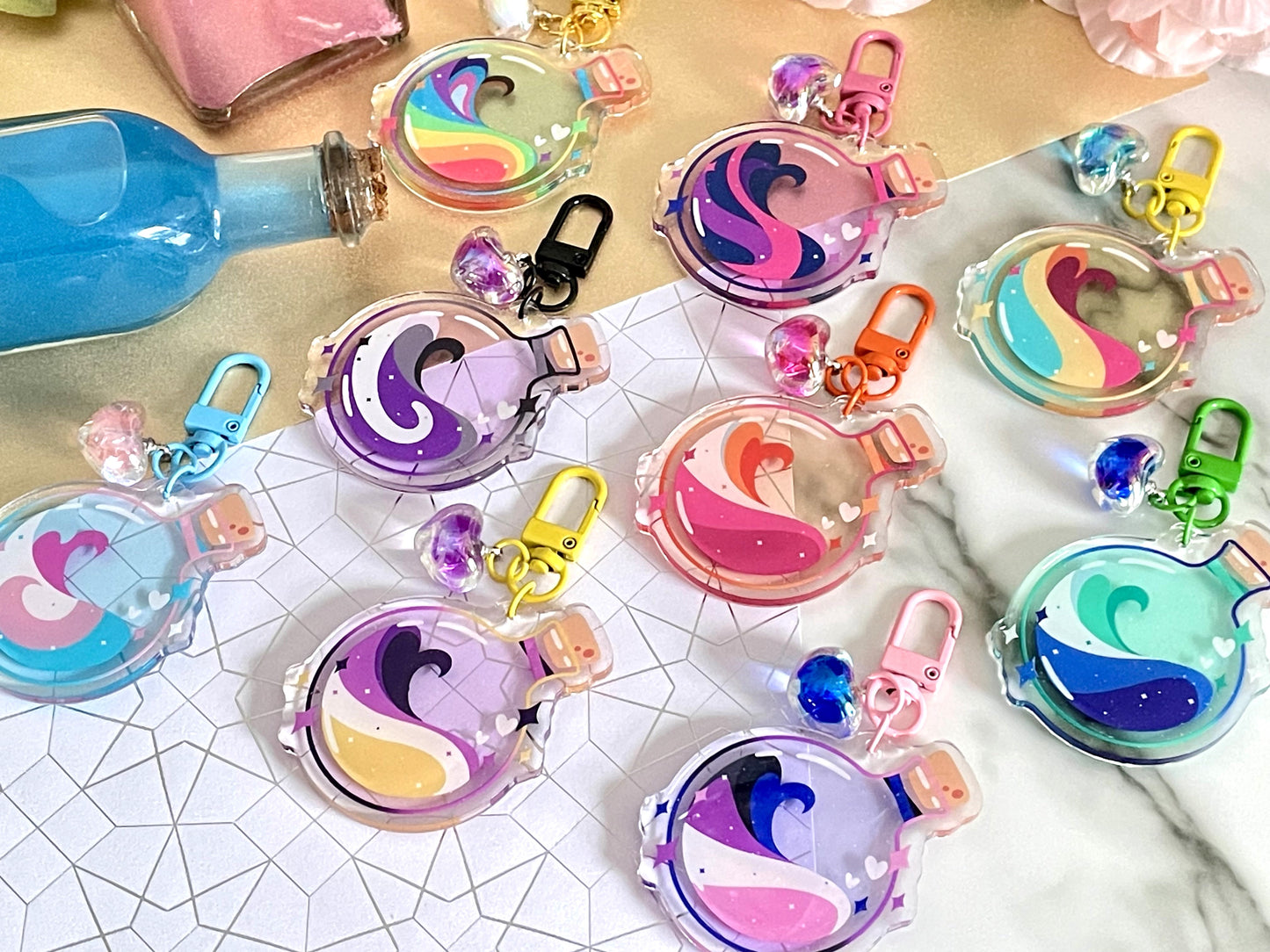 Pride Potion Keychain Charms