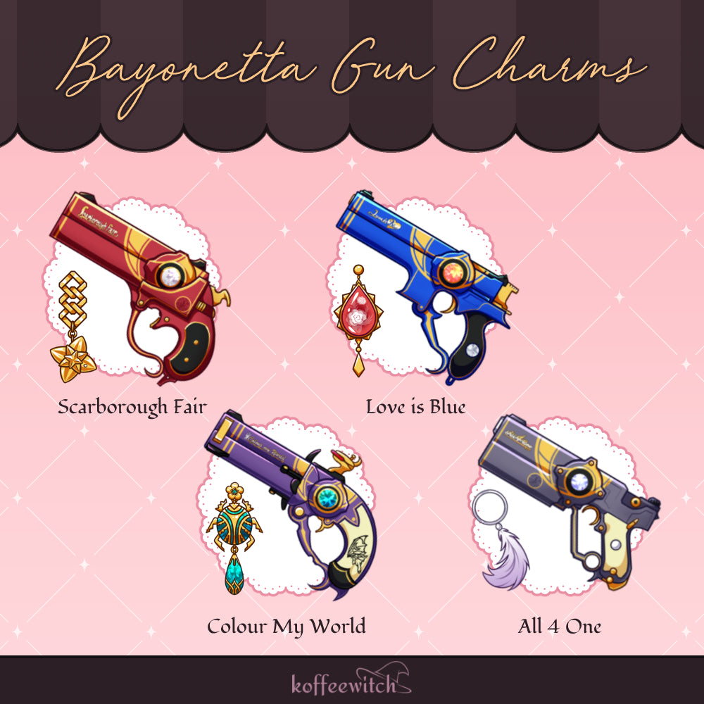 Bayonetta Gun Keychains